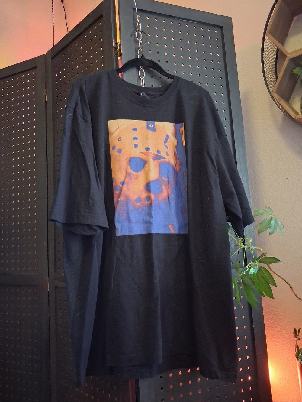 Dumbgood FRIDAY THE 13TH Men's  black T-Shirt with Orange/Blue  Print